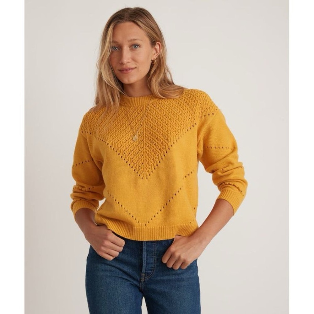 Marine layer women’s pullover sweater yellow gold MEDIUM 💛🧡 worn once!